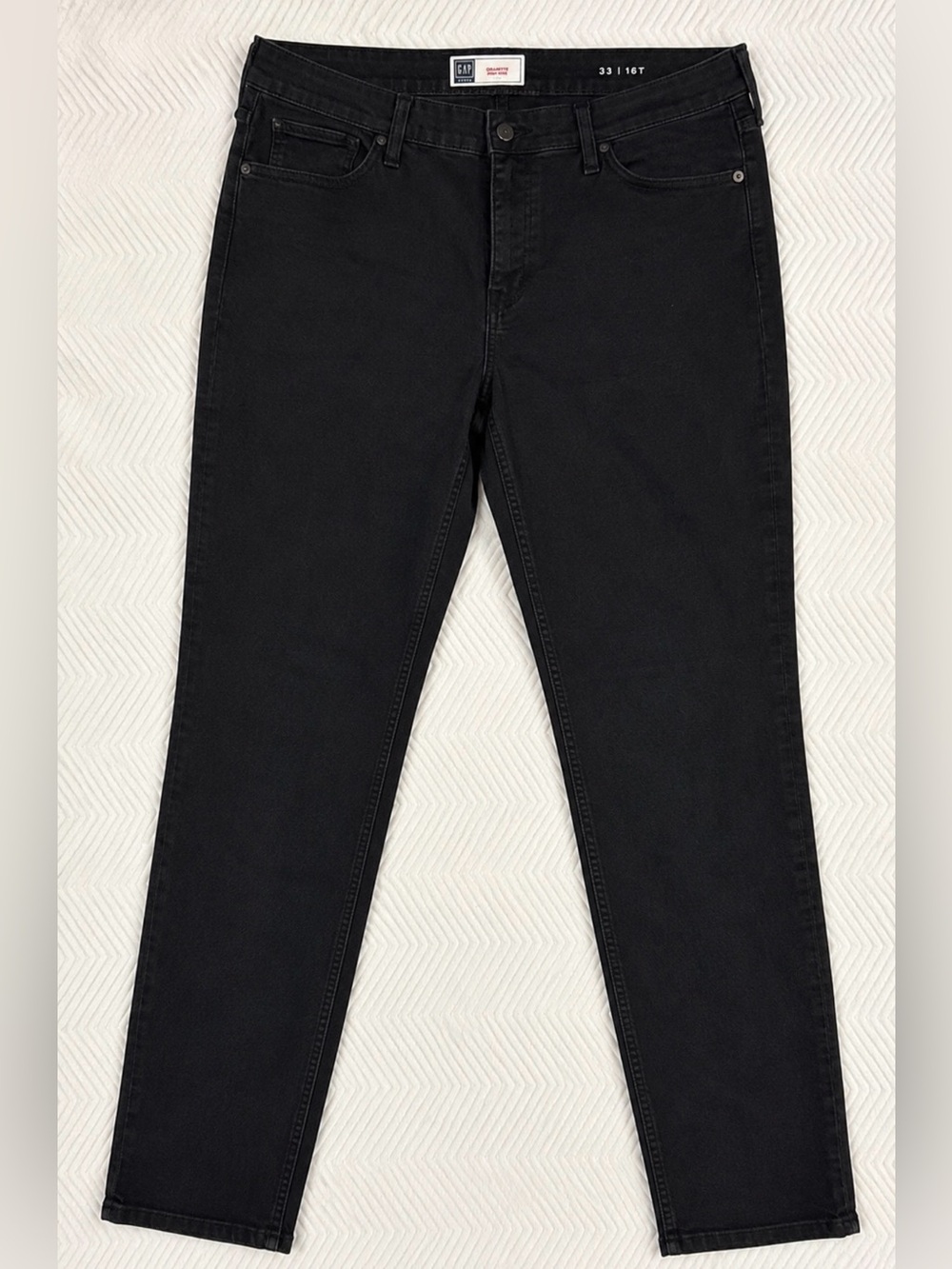 GAP Cigarette High Rise Black Jeans 33 16T Tall Slim Straight